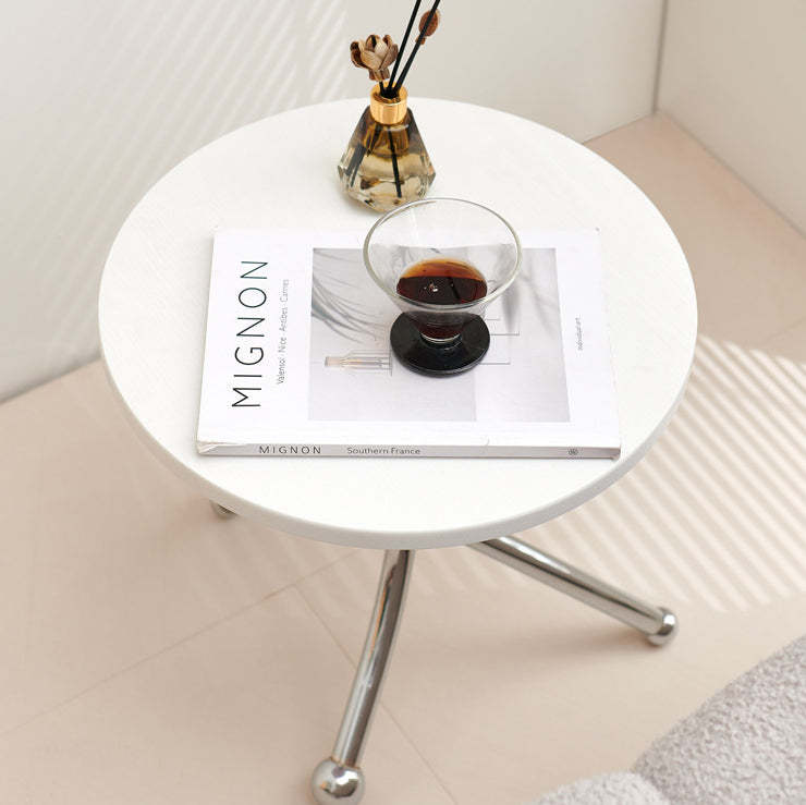 Mid-Century Wood Iron Tripod End Table