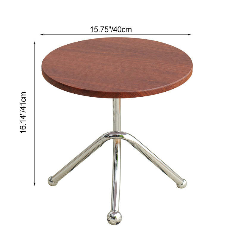 Mid-Century Wood Iron Tripod End Table