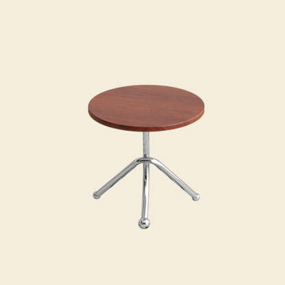 Mid-Century Wood Iron Tripod End Table