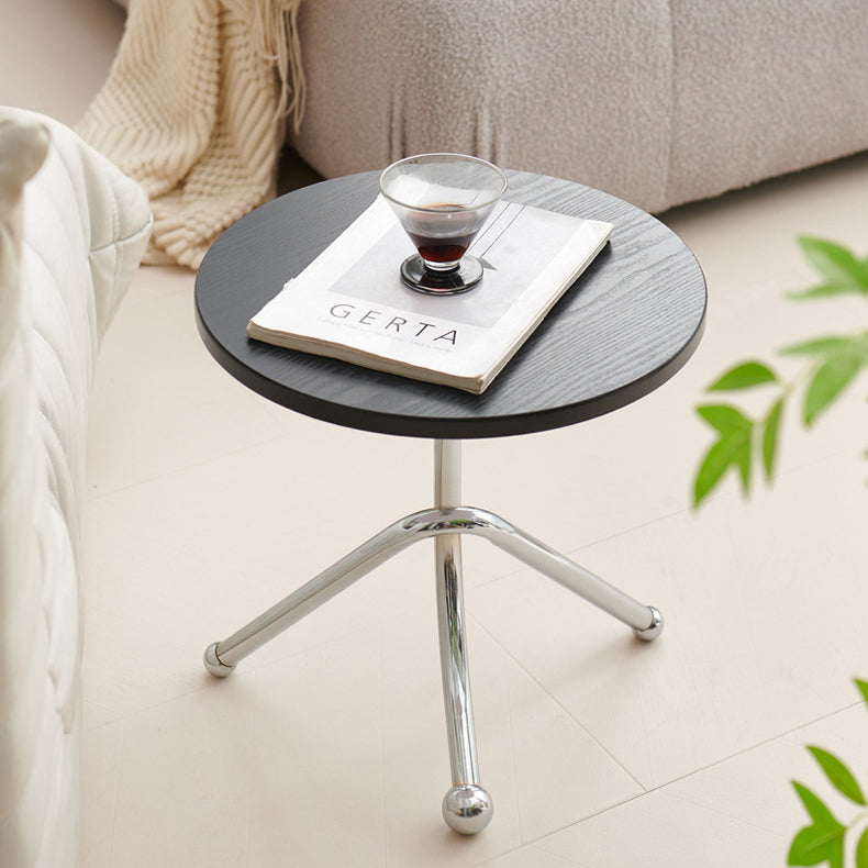Mid-Century Wood Iron Tripod End Table