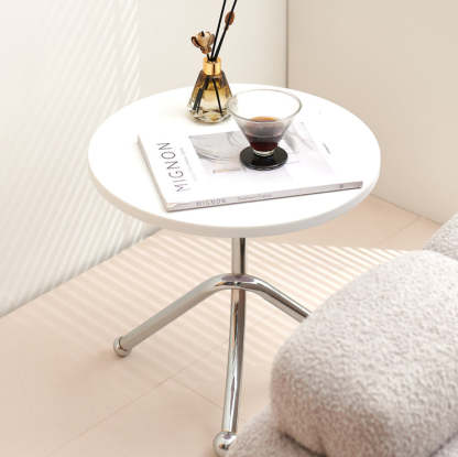 Mid-Century Wood Iron Tripod End Table