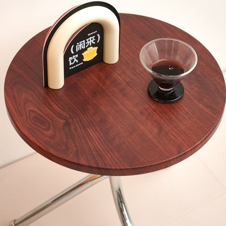Mid-Century Wood Iron Tripod End Table