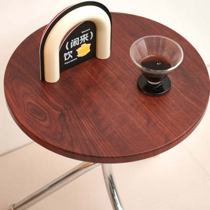 Mid-Century Wood Iron Tripod End Table