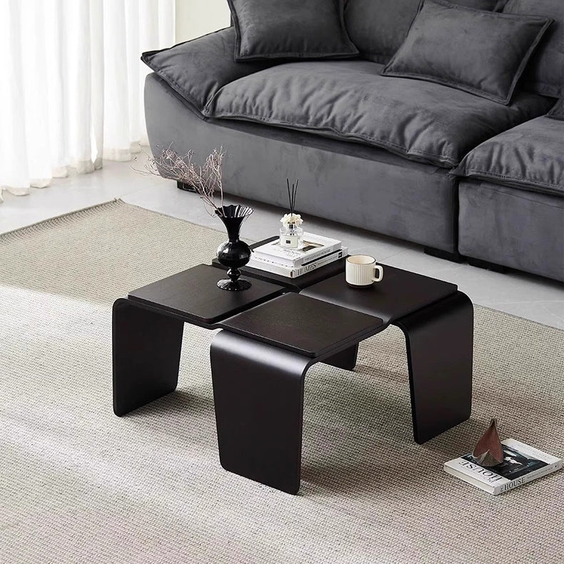 Mid-Century Walnut Textured Wood Coffee Table