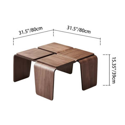 Mid-Century Walnut Textured Wood Coffee Table