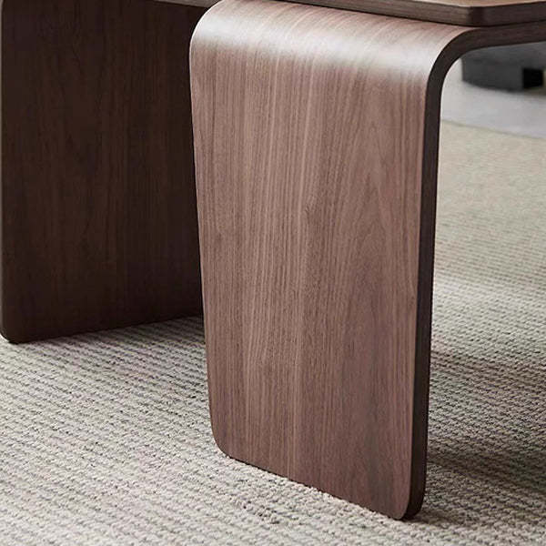 Mid-Century Walnut Textured Wood Coffee Table