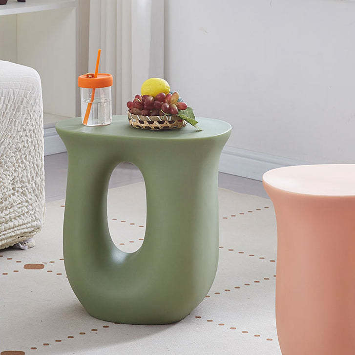 Art Deco Hollow Oval Plastic End Table