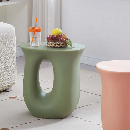Art Deco Hollow Oval Plastic End Table
