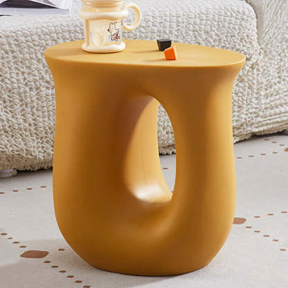 Art Deco Hollow Oval Plastic End Table