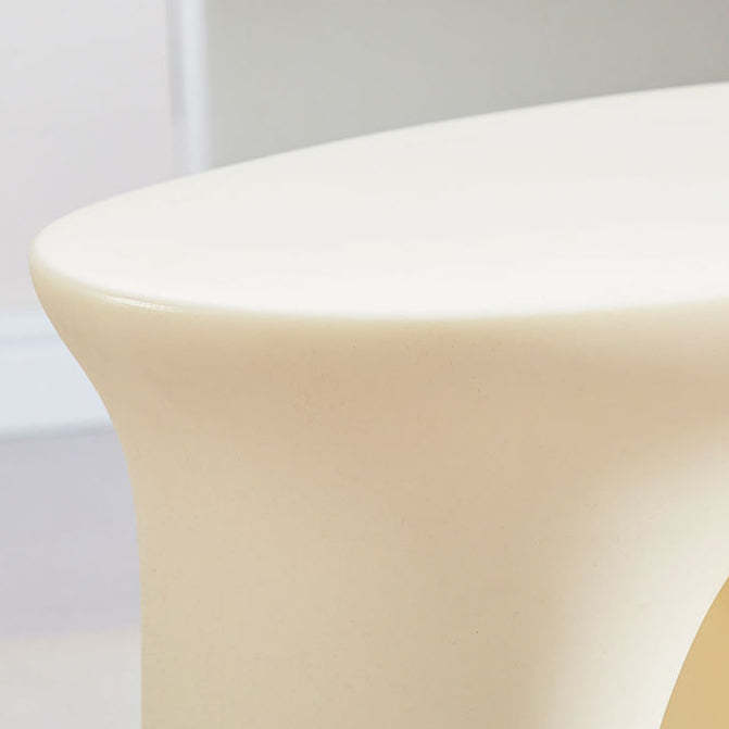 Art Deco Hollow Oval Plastic End Table — Yellow