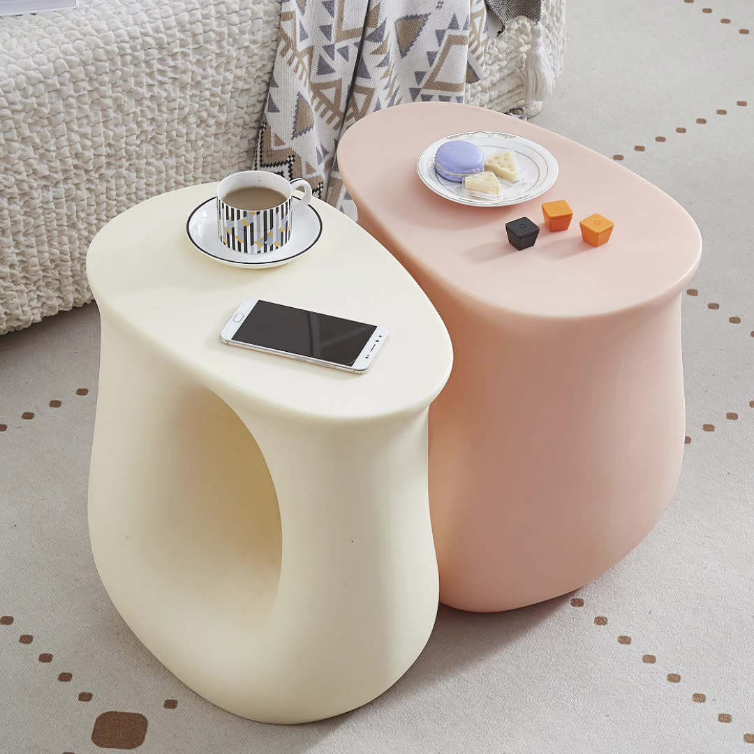 Art Deco Hollow Oval Plastic End Table