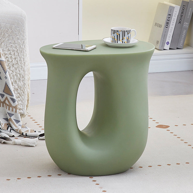 Art Deco Hollow Oval Plastic End Table