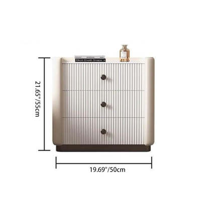 Modern Microfiber Leather 3-Drawer Nightstand — D