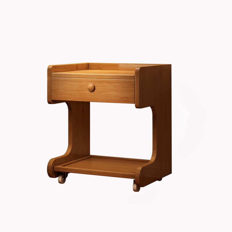 Minimalist Solid Wood 1-Drawer Rectangular Nightstand