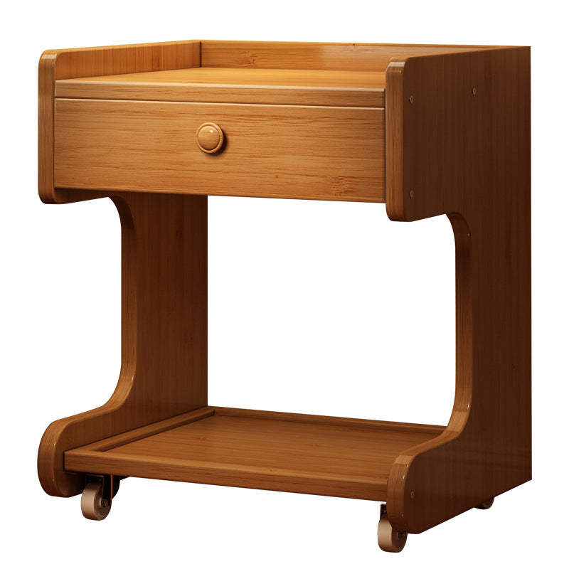 Minimalist Solid Wood 1-Drawer Rectangular Nightstand
