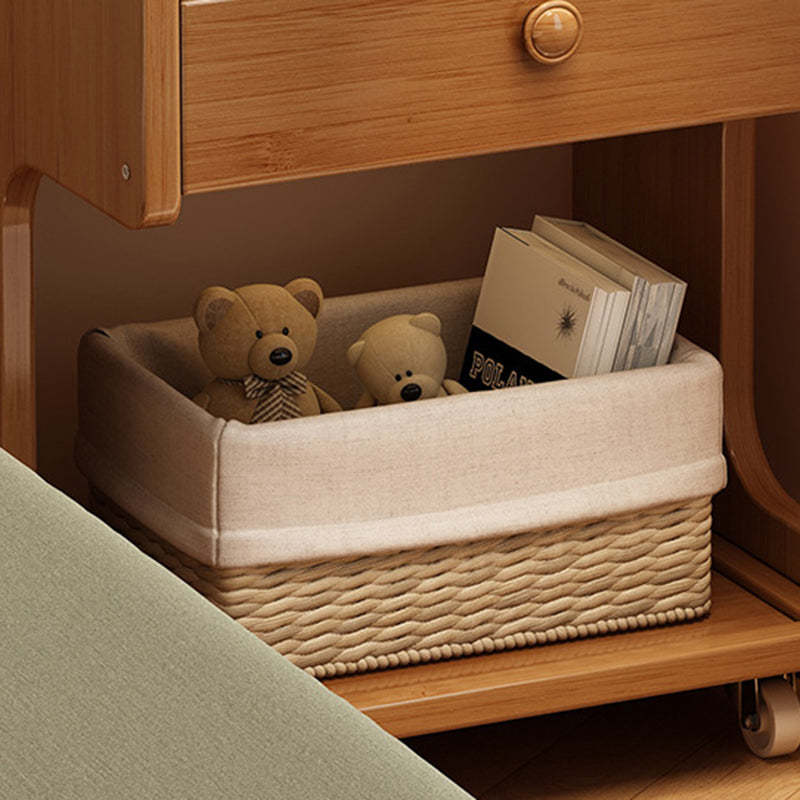 Minimalist Solid Wood 1-Drawer Rectangular Nightstand
