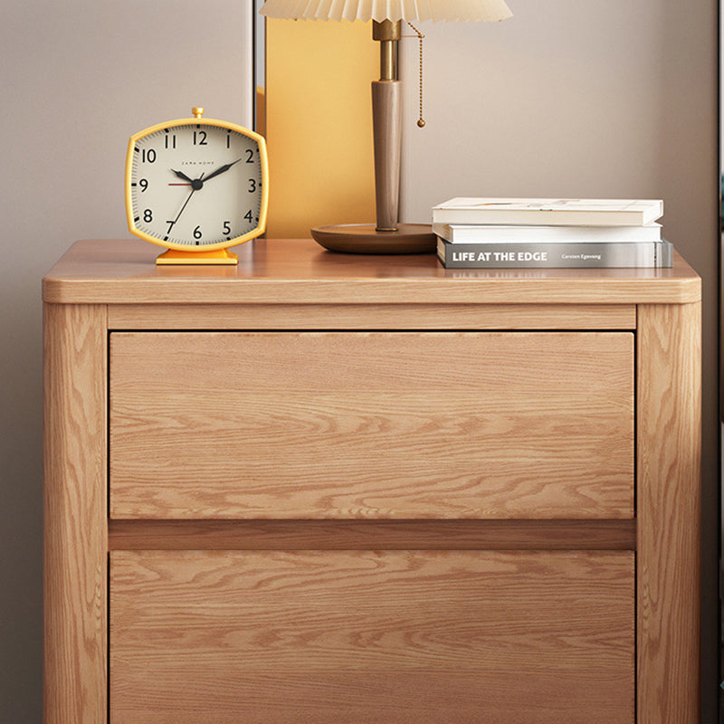 Scandinavian Oak Wood 2-Drawer Nightstand