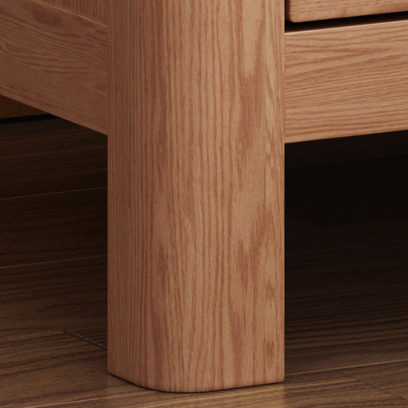 Scandinavian Oak Wood 2-Drawer Nightstand