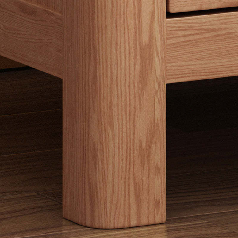 Scandinavian Oak Wood 2-Drawer Nightstand