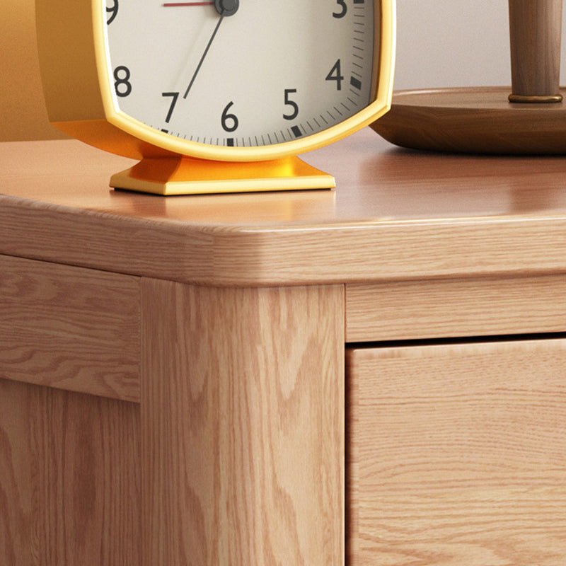 Scandinavian Oak Wood 2-Drawer Nightstand