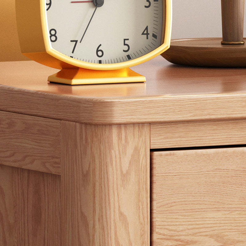 Scandinavian Oak Wood 2-Drawer Nightstand