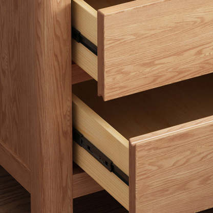Scandinavian Oak Wood 2-Drawer Nightstand