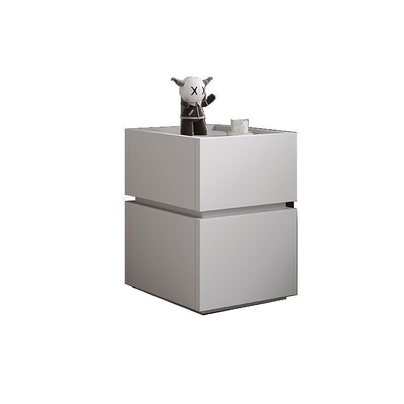 Modern Ultra-Narrow Solid Wood 2-Drawer Nightstand