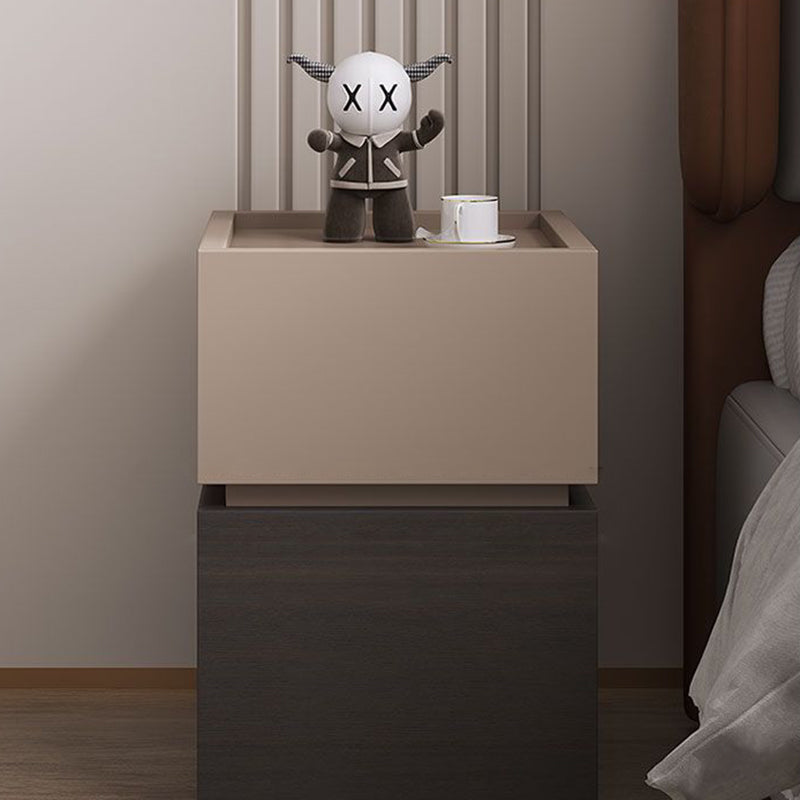 Modern Ultra-Narrow Solid Wood 2-Drawer Nightstand