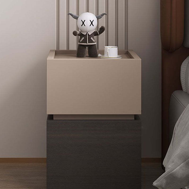 Modern Ultra-Narrow Solid Wood 2-Drawer Nightstand