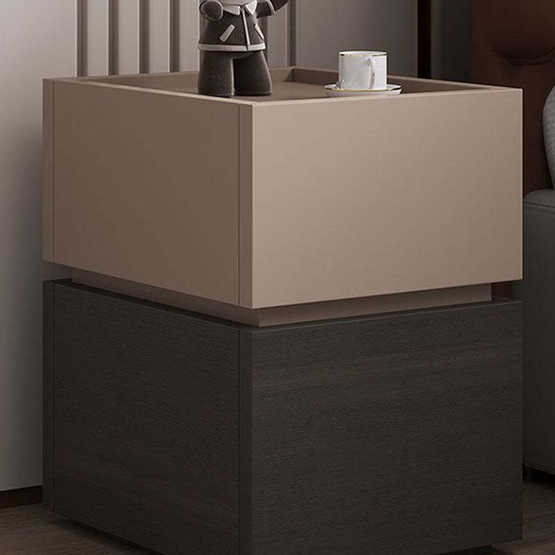 Modern Ultra-Narrow Solid Wood 2-Drawer Nightstand