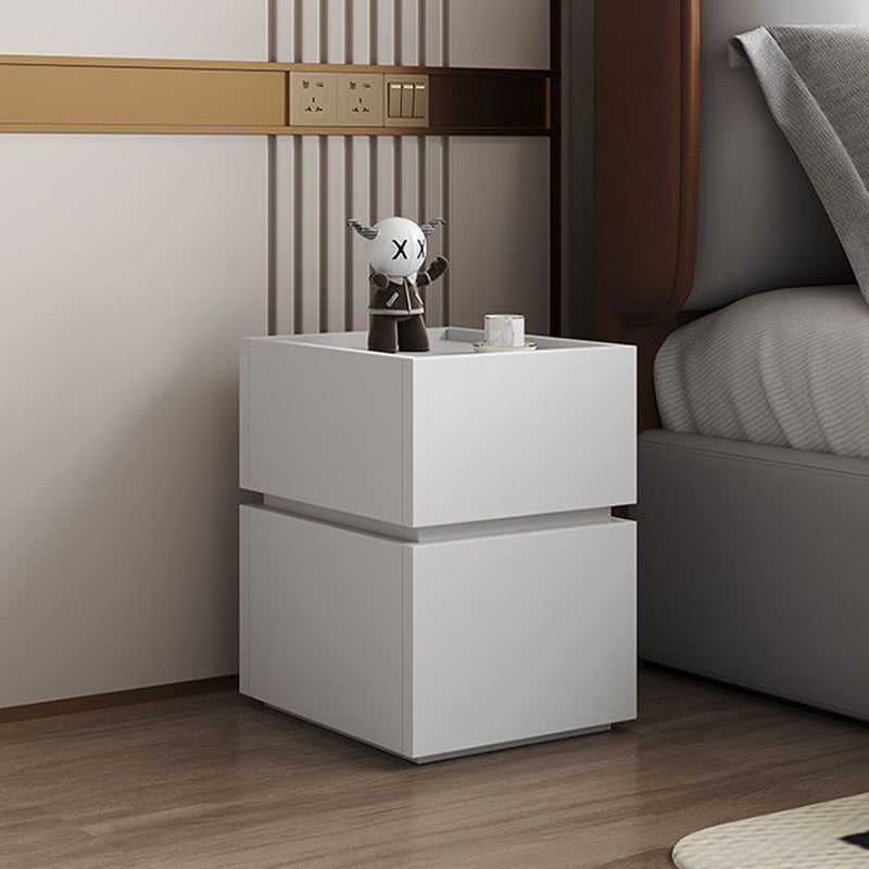 Modern Ultra-Narrow Solid Wood 2-Drawer Nightstand