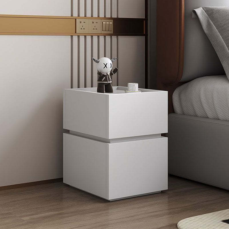 Luxury 2-drawer solid white nightstands, Lighom