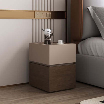 Modern Ultra-Narrow Solid Wood 2-Drawer Nightstand