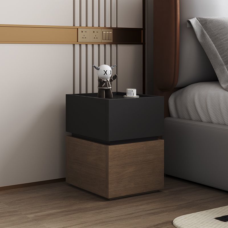 Modern Ultra-Narrow Solid Wood 2-Drawer Nightstand