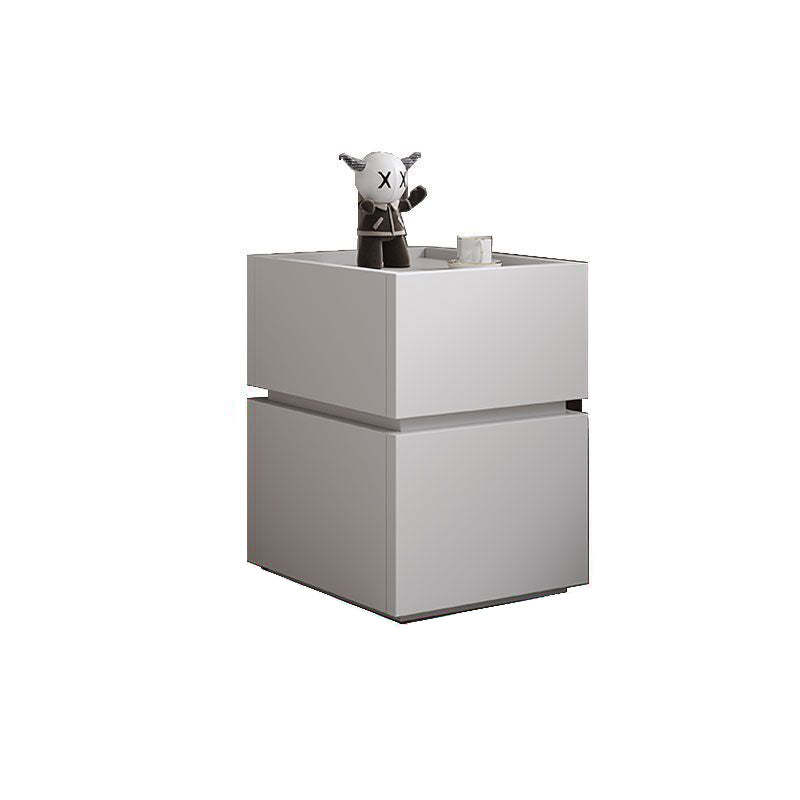 Modern Ultra-Narrow Solid Wood 2-Drawer Nightstand