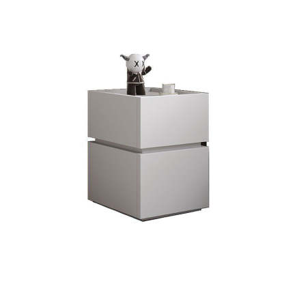 Modern Ultra-Narrow Solid Wood 2-Drawer Nightstand