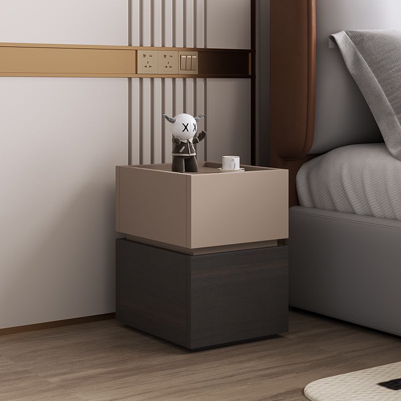 Modern Ultra-Narrow Solid Wood 2-Drawer Nightstand