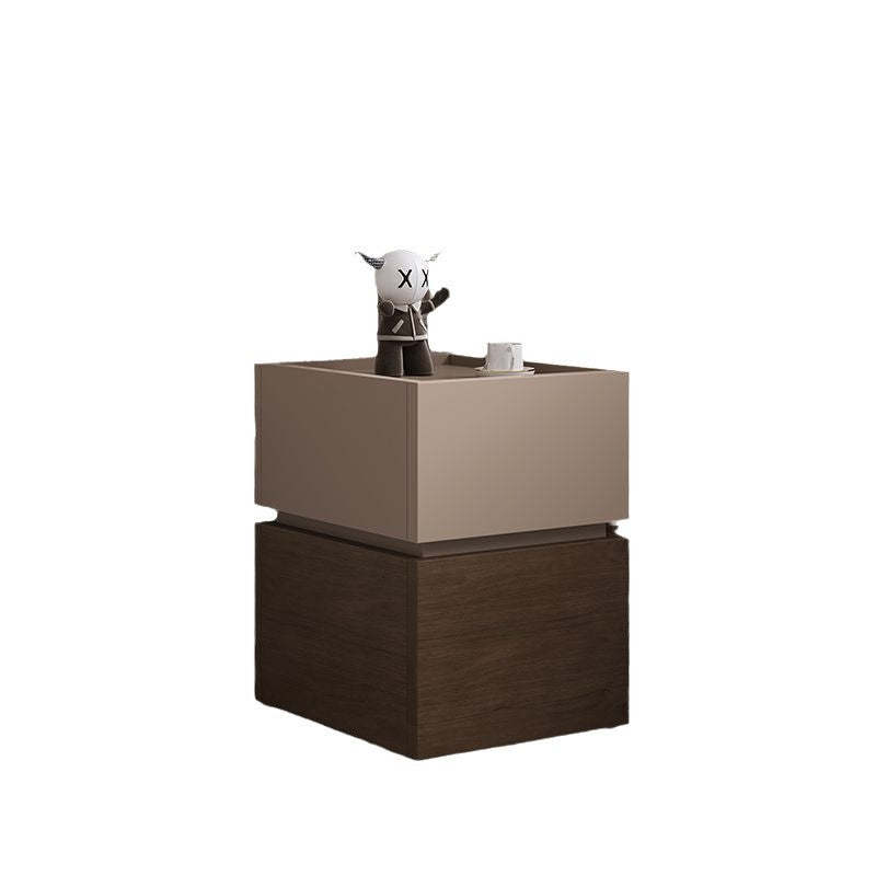 Modern Ultra-Narrow Solid Wood 2-Drawer Nightstand