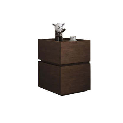 Modern Ultra-Narrow Solid Wood 2-Drawer Nightstand