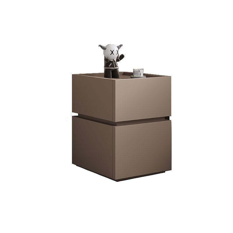 Modern Ultra-Narrow Solid Wood 2-Drawer Nightstand