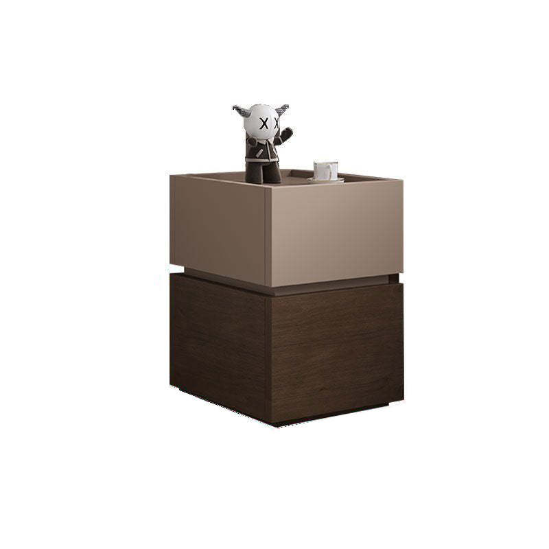 Modern Ultra-Narrow Solid Wood 2-Drawer Nightstand