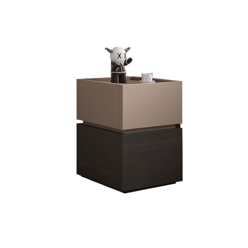 Modern Ultra-Narrow Solid Wood 2-Drawer Nightstand