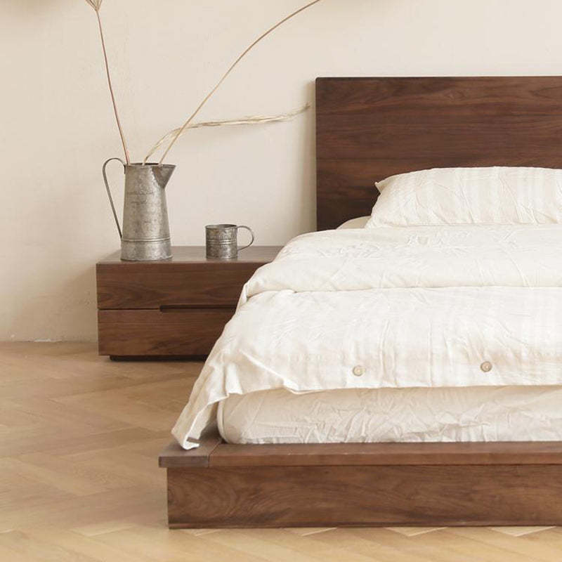 Scandinavian Solid Wood 2-Drawer Nightstand with Pulls