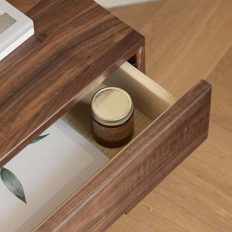 Scandinavian Solid Wood 2-Drawer Nightstand with Pulls