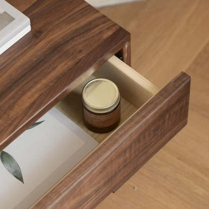 Scandinavian Solid Wood 2-Drawer Nightstand with Pulls