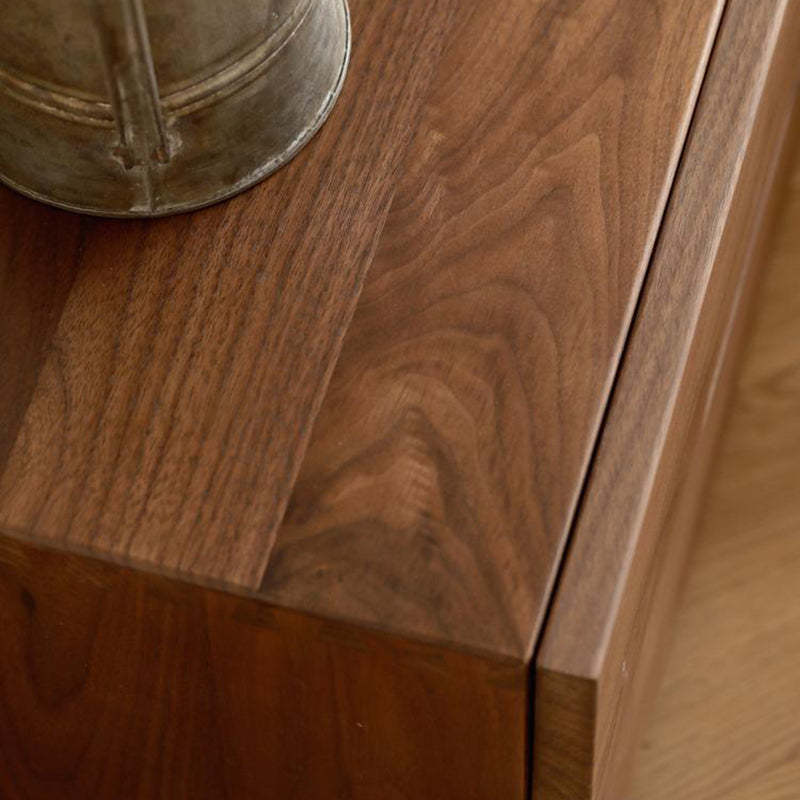 Scandinavian Solid Wood 2-Drawer Nightstand with Pulls