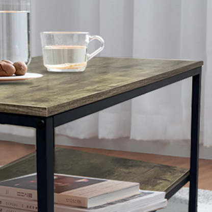 Minimalist MFC Iron 2-Tier Coffee Table