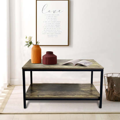 Minimalist MFC Iron 2-Tier Coffee Table
