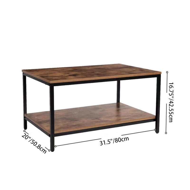 Minimalist MFC Iron 2-Tier Coffee Table