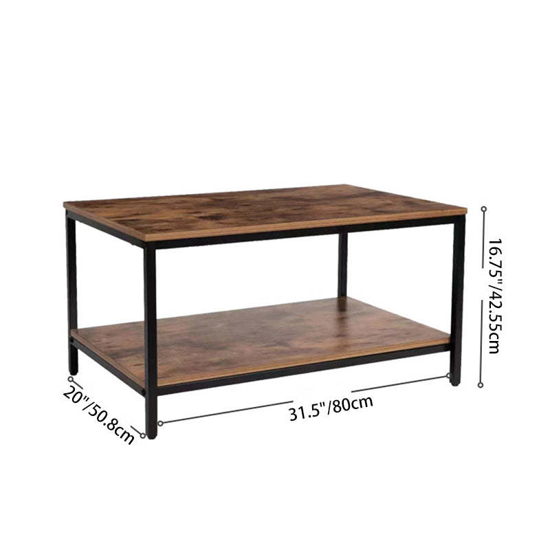 Minimalist MFC Iron 2-Tier Coffee Table